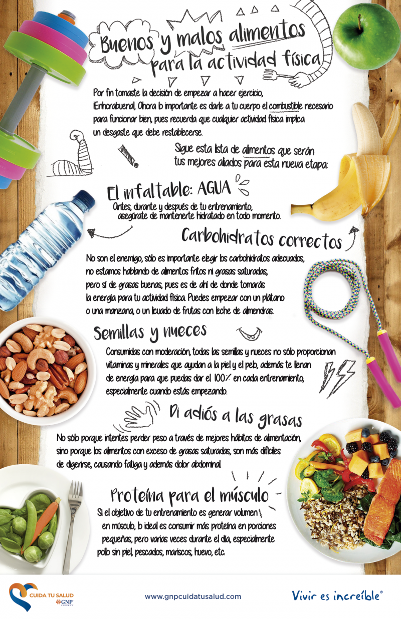 Buenos Y Malos Alimentos Para La Actividad Física - GNP Cuida Tu Salud