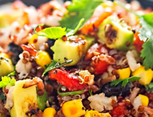 Wok de arroz integral con verduras
