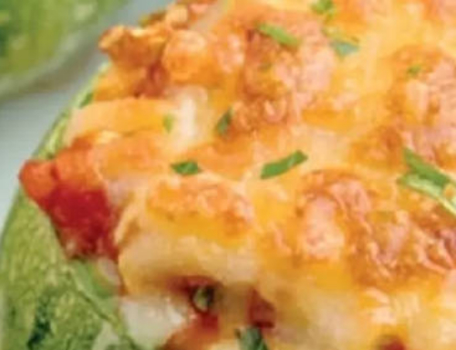Calabacitas rellenas de jamón y queso