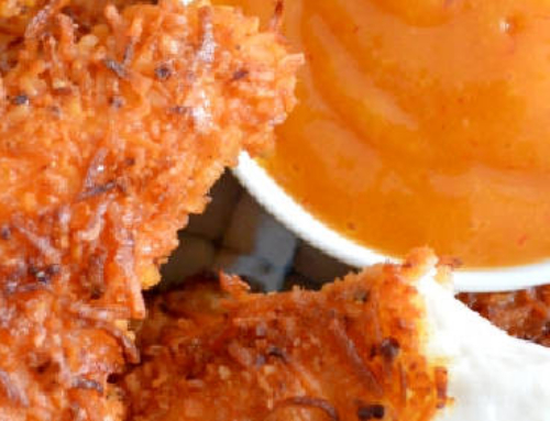 Pollo al coco con salsa de mango
